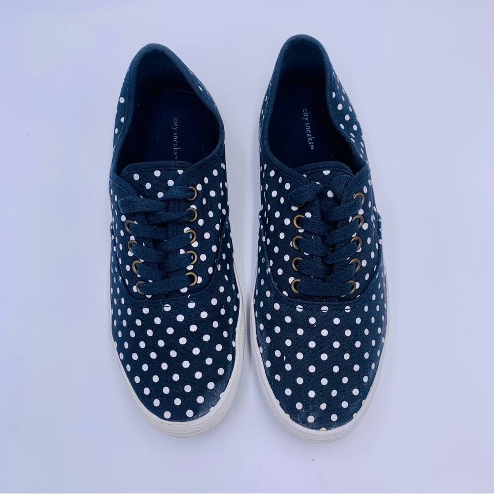 City Sneaks shoes Polka dot sneakers dark blue and white women size 8.5 - Picture 9 of 10